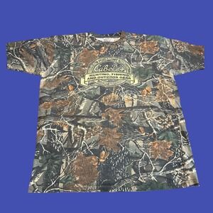 Cabelas Logo T-shirt Camouflage Outdoors Tee Size 1X